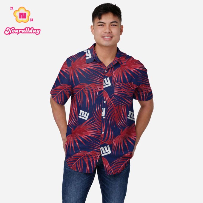 New York Giants Hawaiian Button Up Shirt