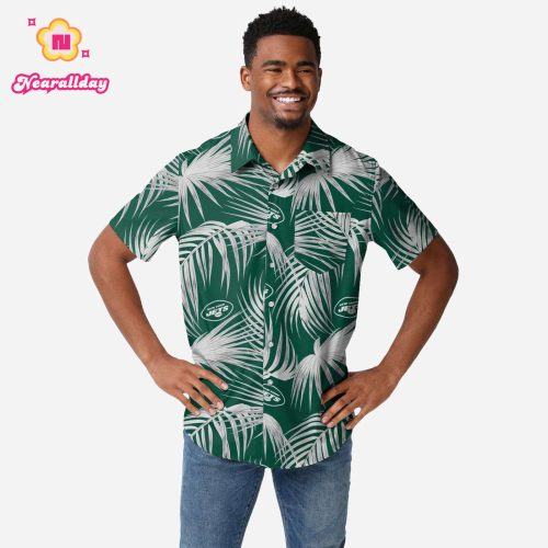 New York Jets Hawaiian Button Up Shirt