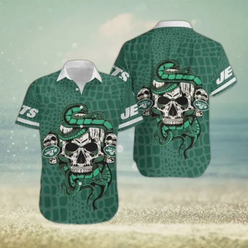New York Jets Snake And Skull Octopus Hawaiian Shirt