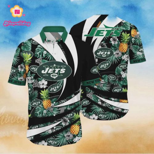 New York Jets Special Floral Style Hawaiian Shirt