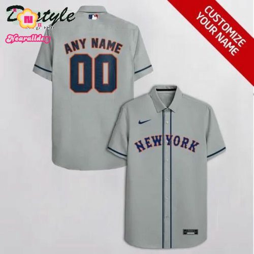 Custom New York Mets Grey Hawaiian Shirt – Personalize Your Style!