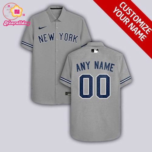 Custom New York Yankees Grey Hawaiian Shirt – Personalized MLB Fan Gear