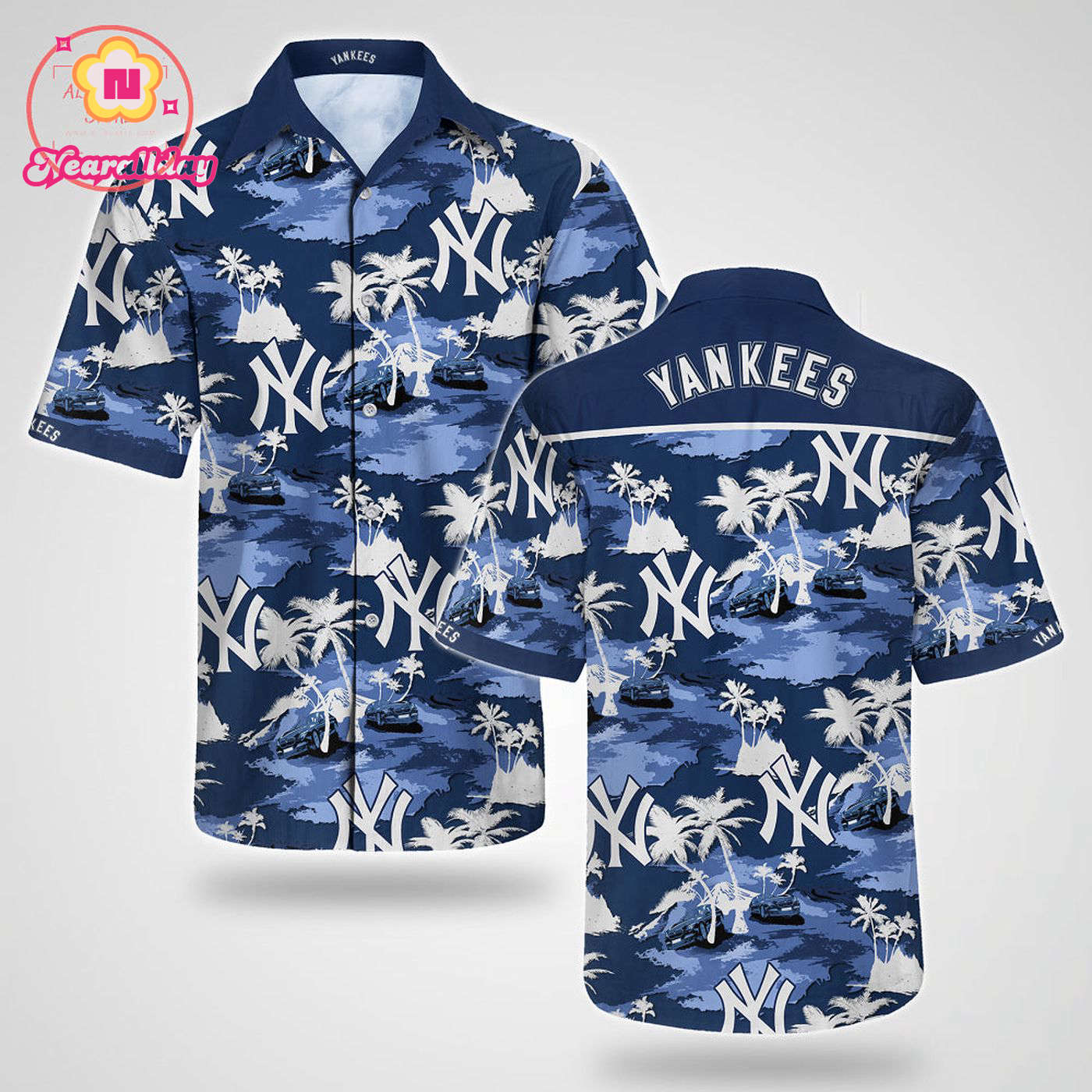 New York Yankees Hawaiian Shirt: Summer Button Up for Fans New York Yankees Hawaiian Shirt: Summer Button Up for Fans