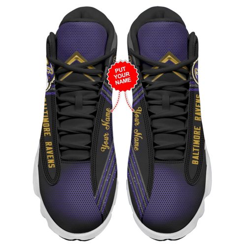 NFL Baltimore Ravens Custom Name Air Jordan 13 Shoes V1