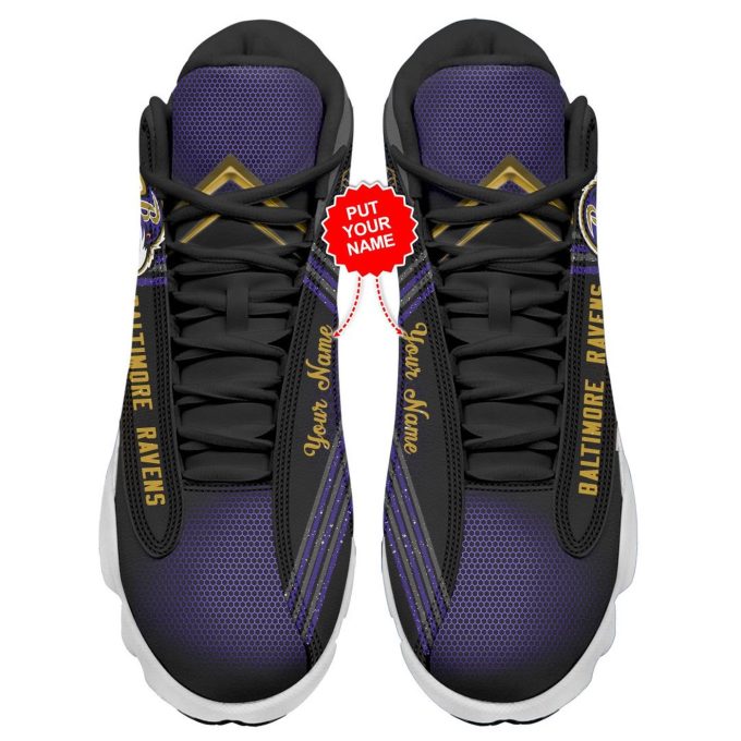 NFL Baltimore Ravens Custom Name Air Jordan 13 Shoes V1