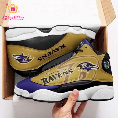 Nfl Baltimore Ravens Customs Air Jordan 13 Sneakers Sport Shoes For Men Women