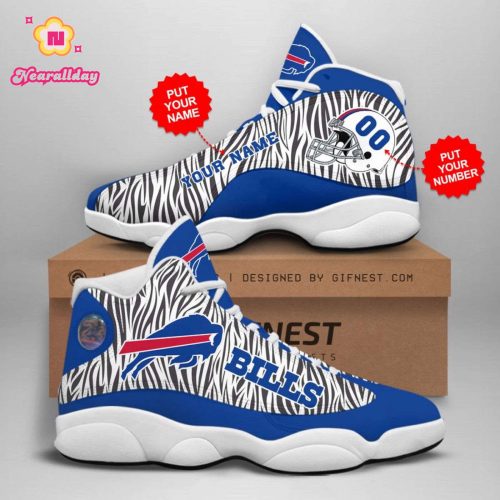 NFL Buffalo Bills Custom Name Number Air Jordan 13 Shoes V2