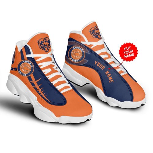 NFL Chicago Bears Custom Name Air Jordan 13 Shoes V1