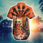 NFL Cincinnati Bengals Baby Yoda Orange Hawaiian Shirt Men & Women Aloha Shirt