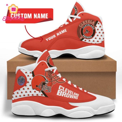 NFL Cleveland Browns Custom Name Air Jordan 13 Shoes V1