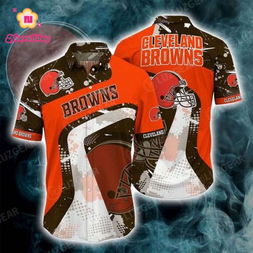 NFL Cleveland Browns Orange Hawaiian Shirt Men & Women Aloha Shirt