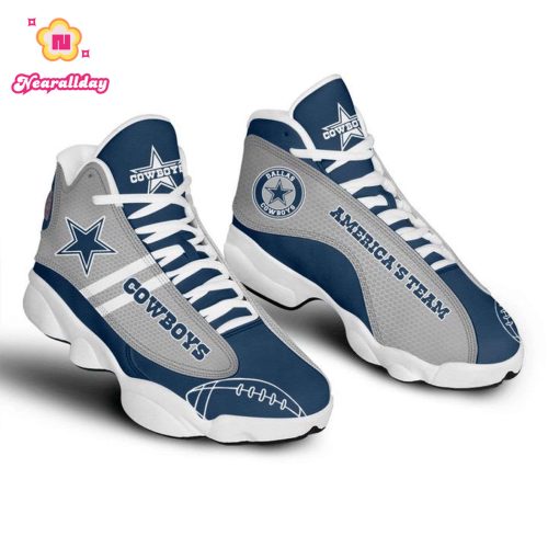 NFL Dallas Cowboys America Team Grey Dark Blue Air Jordan 13 Shoes