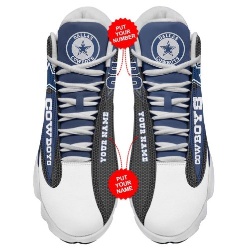 NFL Dallas Cowboys Custom Name Number Air Jordan 13 Shoes V9