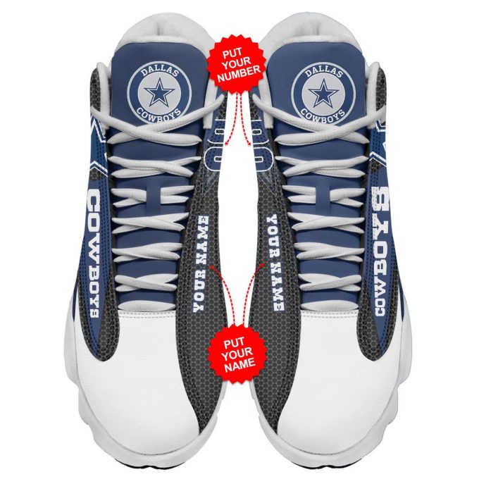 NFL Dallas Cowboys Custom Name Number Air Jordan 13 Shoes V9