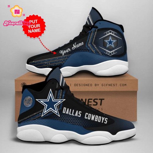 NFL Dallas Cowboys Custom Name Special Hexa Logo Air Jordan 13 Shoes