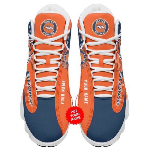 NFL Denver Broncos Custom Name Air Jordan 13 Shoes V1