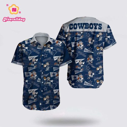NFL Hawaiian Shirt Dallas Cowboys Football Logo Mickey Mouse 3D