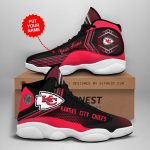 NFL Kansas City Chiefs Custom Name Red Black Air Jordan 13 Shoes