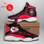 NFL Kansas City Chiefs Custom Name Red Black Air Jordan 13 Shoes