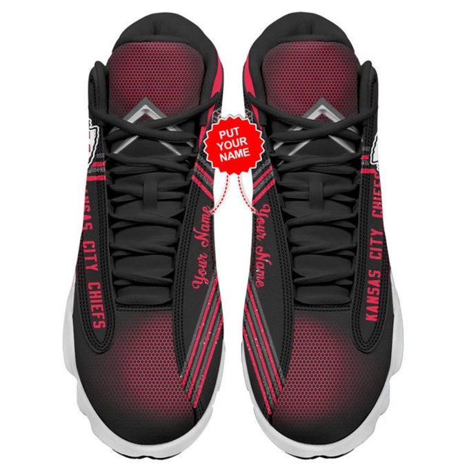 NFL Kansas City Chiefs Custom Name Red Black Air Jordan 13 Shoes