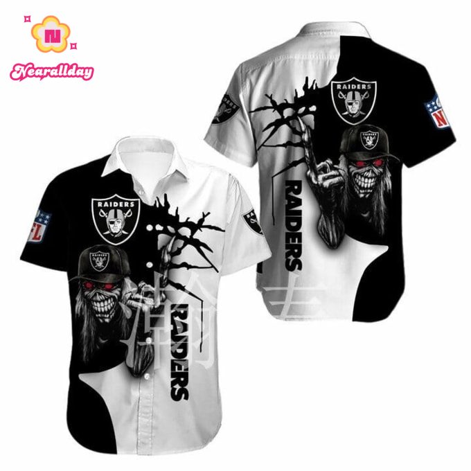 NFL Las Vegas Raiders Iron Maiden Hawaiian Shirt Men & Women Aloha Shirt