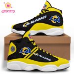 NFL Los Angeles Rams Yellow Black Stripes Air Jordan 13 Shoes
