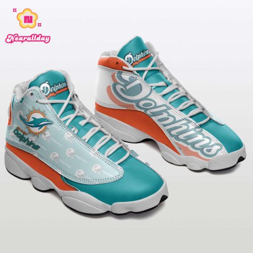 NFL Miami Dolphins Air Jordan 13 Shoes White Aqua Orange