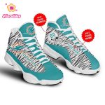 NFL Miami Dolphins Custom Name Number Air Jordan 13 Shoes V2