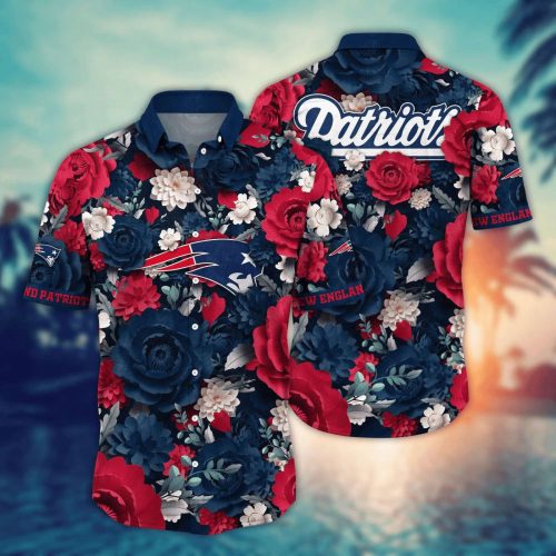 NFL New England Patriots Flower Hawaii Shirt For Fans, Custom Summer Football Shirts Gift