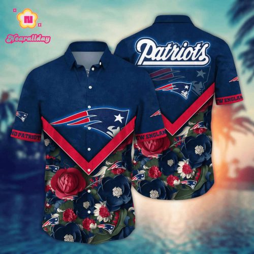 NFL New England Patriots Flower Hawaii Shirt For Fans, Custom Summer Football Shirts Gift