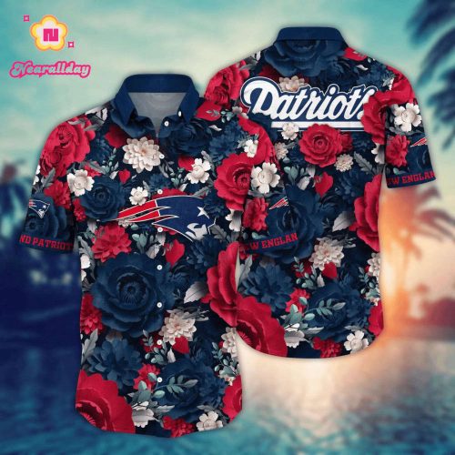 NFL New England Patriots Flower Hawaii Shirt For Fans, Custom Summer Football Shirts Gift