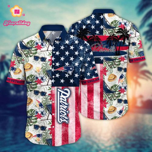 NFL New England Patriots Flower Hawaii Shirt For Fans, Summer Football Shirts Gift