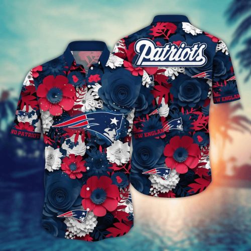 NFL New England Patriots Flower Hawaii Shirt For Fans, Summer Football Shirts Gift