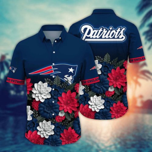 NFL New England Patriots Flower Hawaii Shirt For Fans, Summer Football Shirts Gift