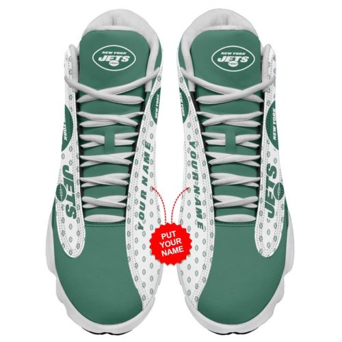 NFL New York Jets Custom Name Air Jordan 13 Shoes V3