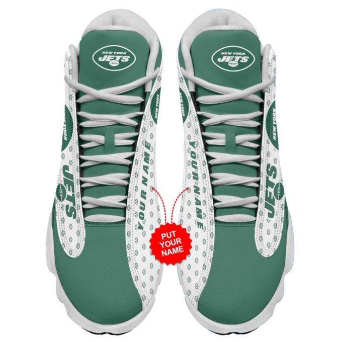 NFL New York Jets Custom Name Air Jordan 13 Shoes V3