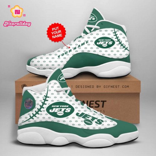 NFL New York Jets Custom Name Air Jordan 13 Shoes V3