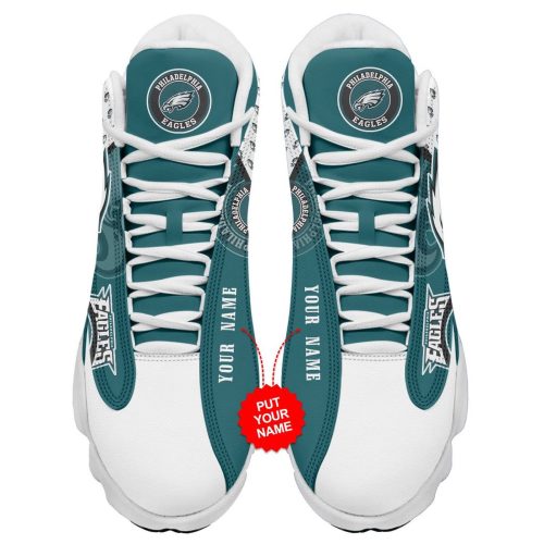 NFL Philadelphia Eagles Custom Name Air Jordan 13 Shoes V4