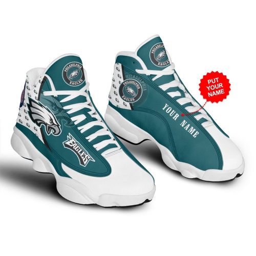 NFL Philadelphia Eagles Custom Name Air Jordan 13 Shoes V4
