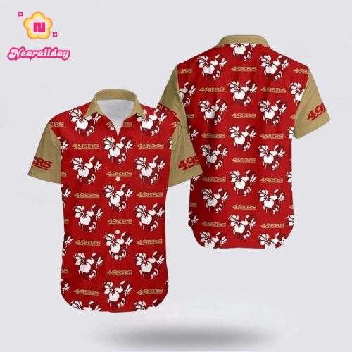 NFL San Francisco 49ers Hawaiian Shirt Mickey Mouse Flower Nfl Aloha shirt