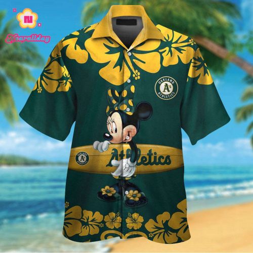 Oakland Athletics Minnie Mouse Hawaiian Shirt – Fun & Stylish MLB Disney Collaboration