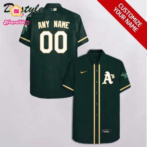 Custom Oakland Athletics Black Hawaiian Shirt – Personalized MLB Fan Gear