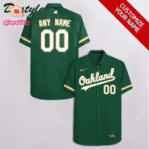 Custom Oakland Athletics Green Hawaiian Shirt - Personalized MLB Fan Gear