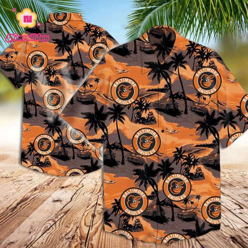 Baltimore Orioles Hawaiian Shirt with Landscape Design – Official MLB Merchandise