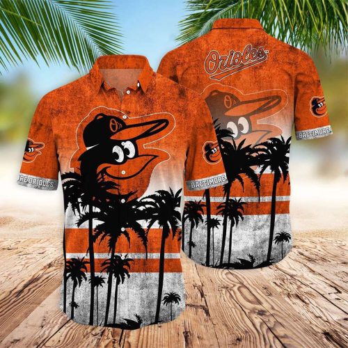 Baltimore Orioles Hawaiian Shirt with Tropical Trees – Official MLB Merchandise
