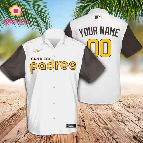 San Diego Padres White Custom Hawaiian Shirt – Perfect for Padres Fans!