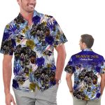 Personalized Baltimore Ravens Tropical Floral America Flag Hawaiian Shirt