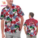 Customized Boston Red Sox Floral America Flag Hawaiian Shirt
