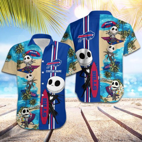 Personalized Buffalo Bills & Jack Skellington Hawaiian Shirt