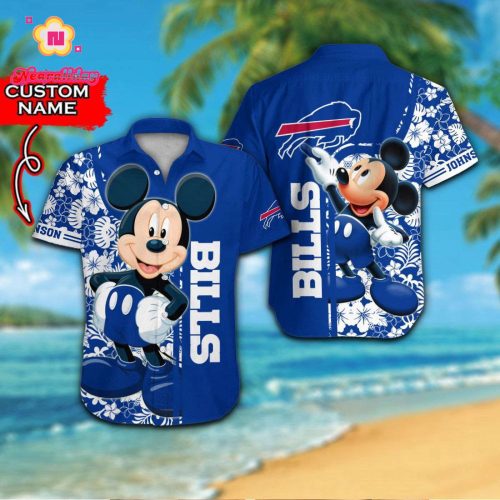 Personalized Buffalo Bills & Mickey Mouse Hawaiian Shirt